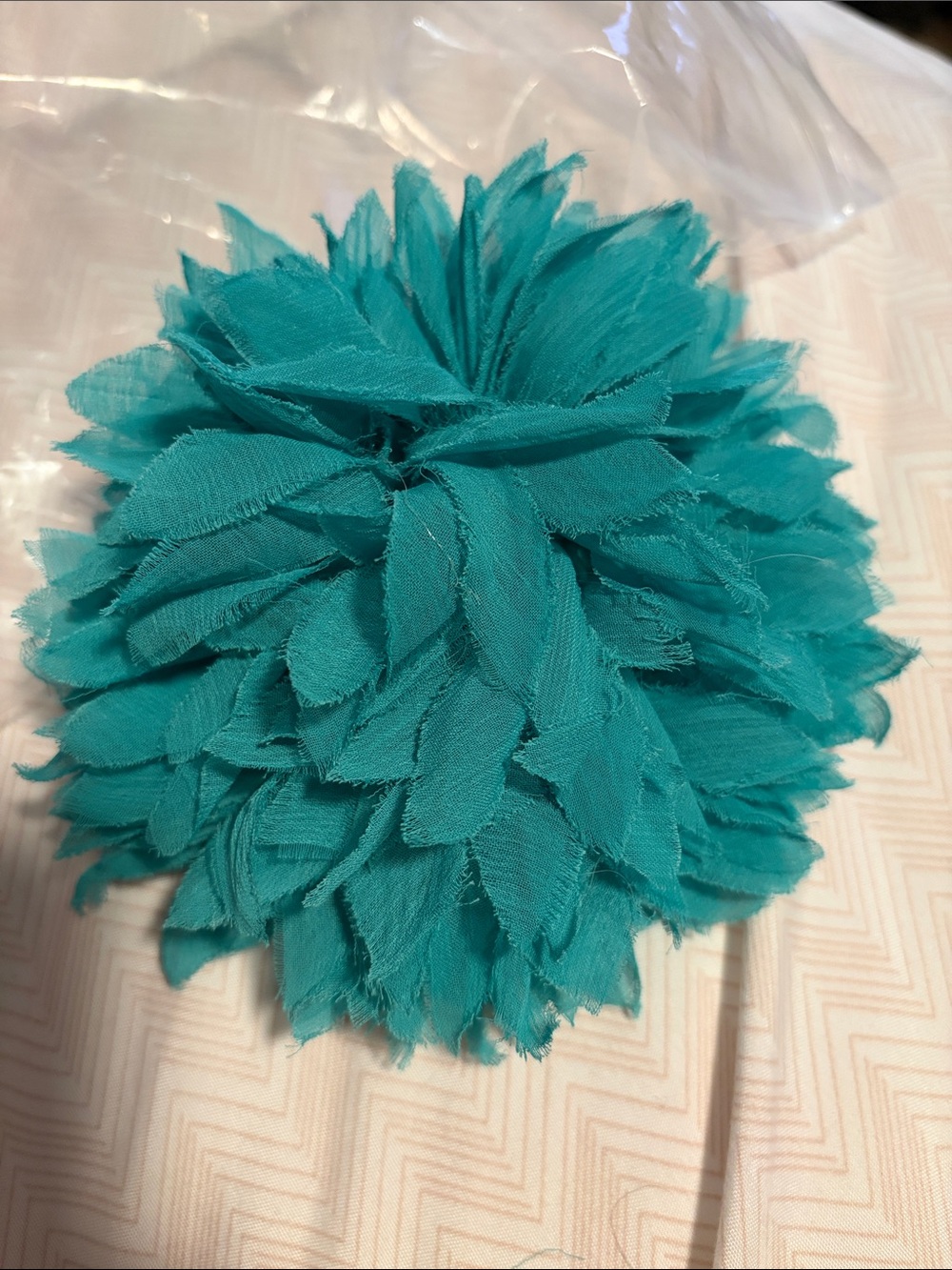 Teal Petal Fabric Flower Hair Clip / Brooch  - Women's Accessory